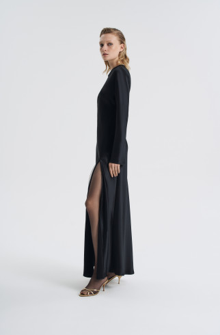 Платье с разрезом и кружевом , Черный, арт. FR25FW1DR43LCW540BL купить в интернет-магазине