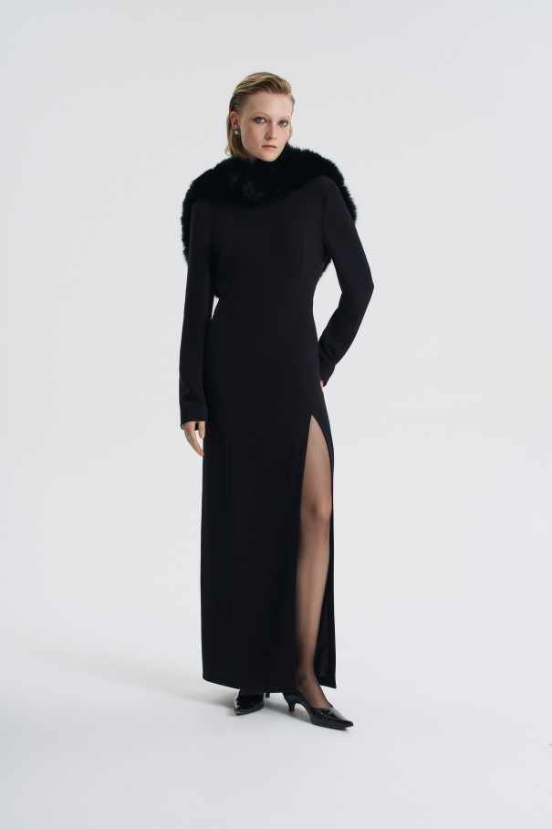 Платье в пол с вырезом на спине , черный, арт. FR25EV1DR430W210BL купить в интернет-магазине