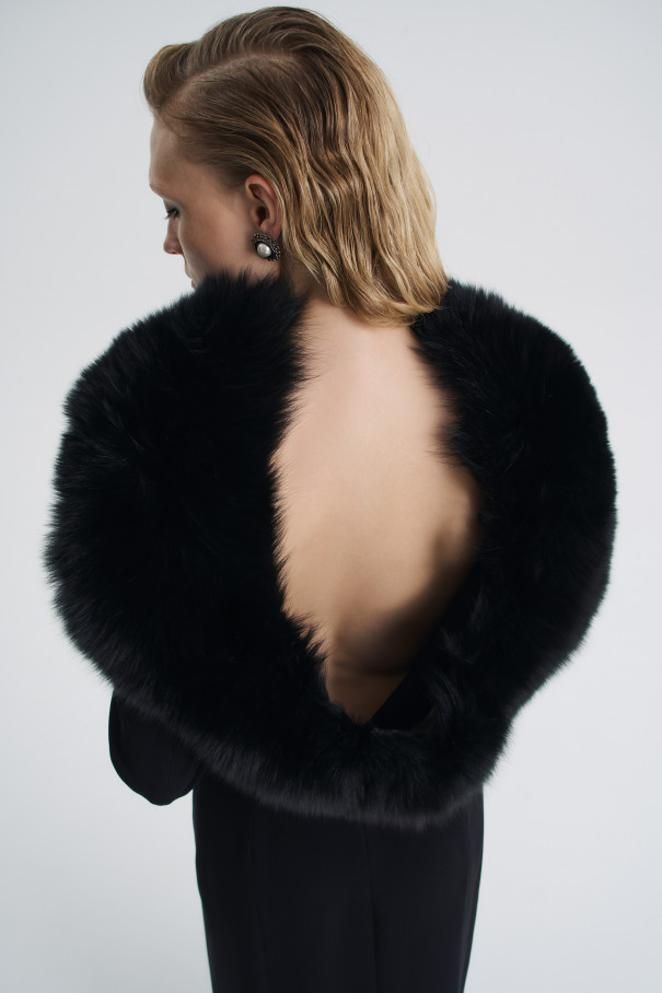 Платье в пол с вырезом на спине , черный, арт. FR25EV1DR430W210BL купить в интернет-магазине