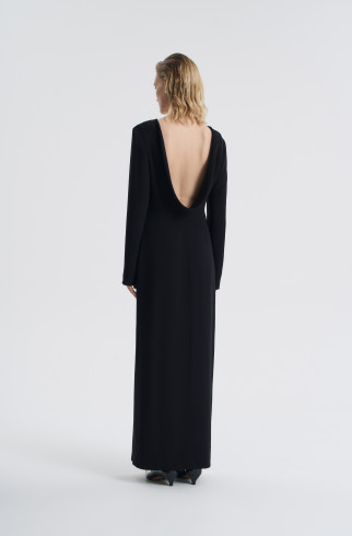 Платье в пол с вырезом на спине , Черный, арт. FR25EV1DR430W210BL купить в интернет-магазине