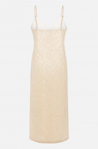 Платье-комбинация с вышивкой , Бежевый, арт. FR26NY1DR12EMW200BG купить в интернет-магазине