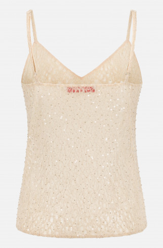 Топ с вышивкой , Бежевый, арт. FR26NY1TP60SQW200BG купить в интернет-магазине