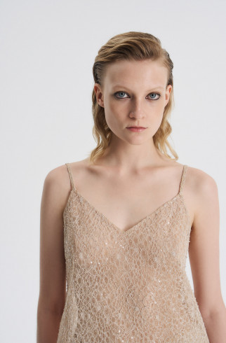 Топ с вышивкой , Бежевый, арт. FR26NY1TP60SQW200BG купить в интернет-магазине