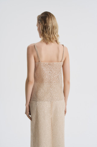 Топ с вышивкой , Бежевый, арт. FR26NY1TP60SQW200BG купить в интернет-магазине