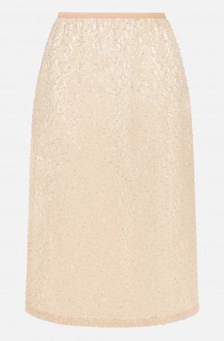 Юбка-миди с вышивкой , Бежевый, арт. FR26NY1SK12SQW200BG купить в интернет-магазине