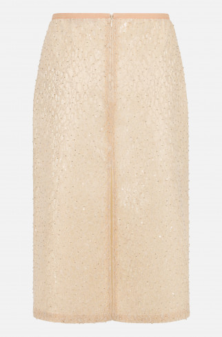 Юбка-миди с вышивкой , Бежевый, арт. FR26NY1SK12SQW200BG купить в интернет-магазине