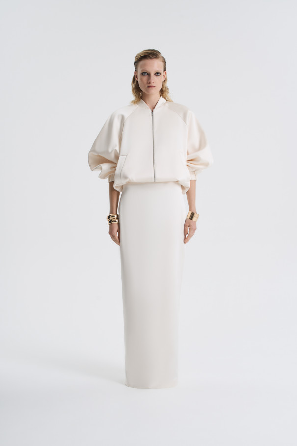 Юбка макси из тафты , молочный, арт. FR26NY1SK120W530ML купить в интернет-магазине