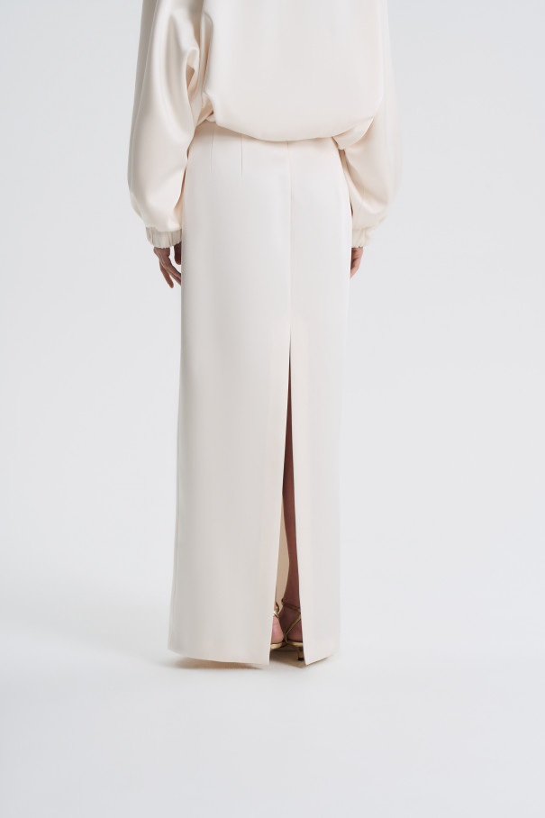 Юбка макси из тафты , молочный, арт. FR26NY1SK120W530ML купить в интернет-магазине