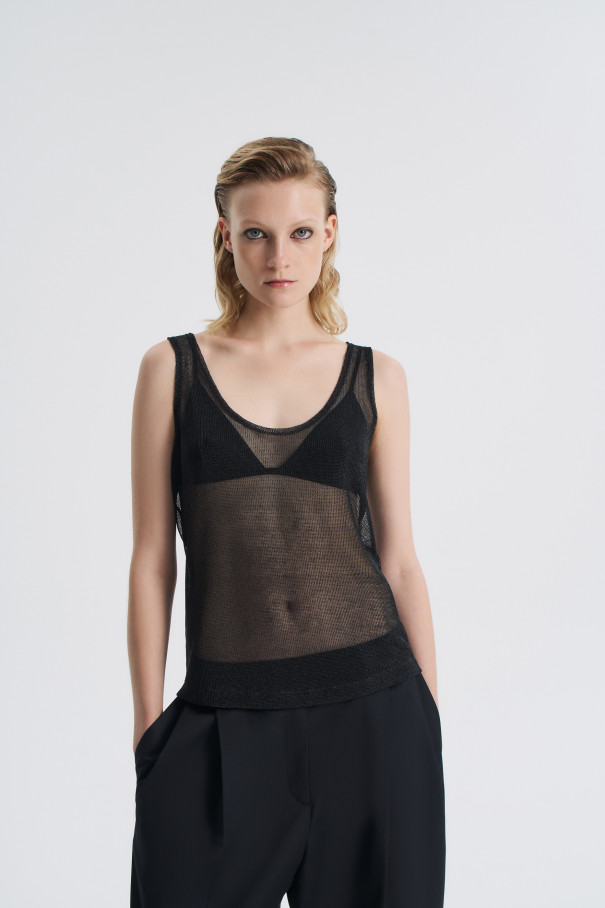 Майка из декоративной сетки , черный, арт. FR26NY1TP100W320BL купить в интернет-магазине