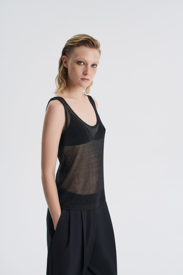 Майка из декоративной сетки , черный, арт. FR26NY1TP100W320BL купить в интернет-магазине