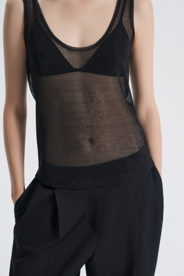 Майка из декоративной сетки , черный, арт. FR26NY1TP100W320BL купить в интернет-магазине