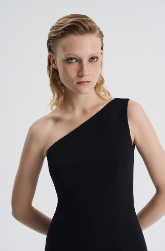 Платье на одно плечо , Черный, арт. FR26NY1DR50FLW530BL купить в интернет-магазине