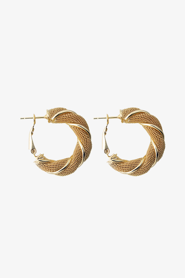 Витые серьги-кольца , золотой, арт. 387 купить в интернет-магазине