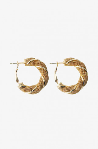 Витые серьги-кольца , Золотой, арт. 387 купить в интернет-магазине