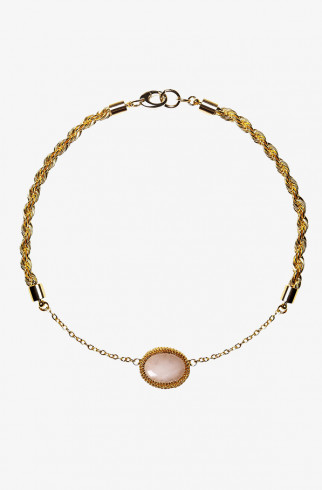 Чокер с розовым кварцем , Золотой, арт. 506 купить в интернет-магазине