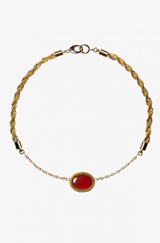 Чокер с красным агатом , Золотой, арт. 506H купить в интернет-магазине