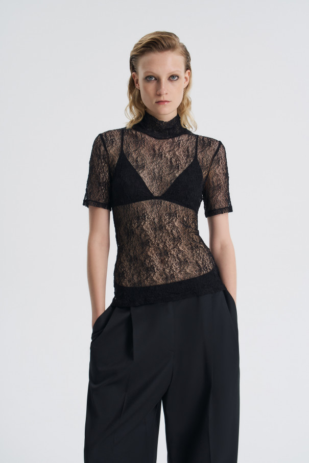 Топ из жатой сетки , черный, арт. FR26NY1TP200W200BL купить в интернет-магазине