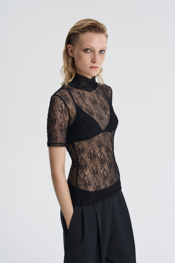 Топ из жатой сетки , черный, арт. FR26NY1TP200W200BL купить в интернет-магазине