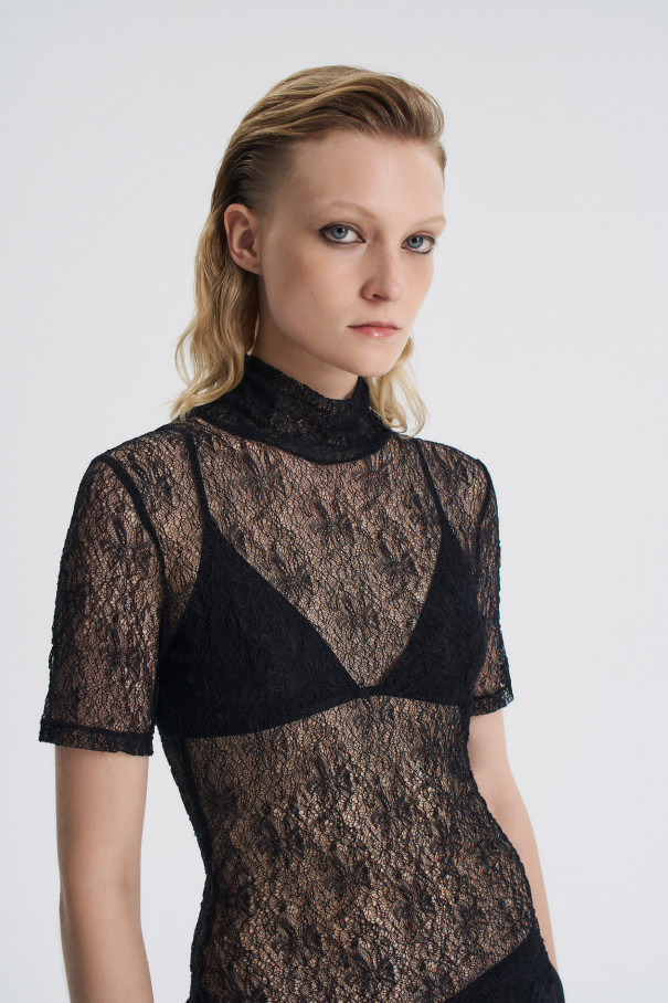 Топ из жатой сетки , черный, арт. FR26NY1TP200W200BL купить в интернет-магазине