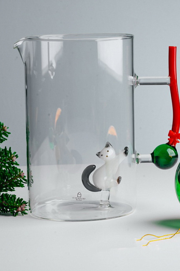 Кувшин Cat & Christmas ball , прозрачный, арт. 935209343 купить в интернет-магазине