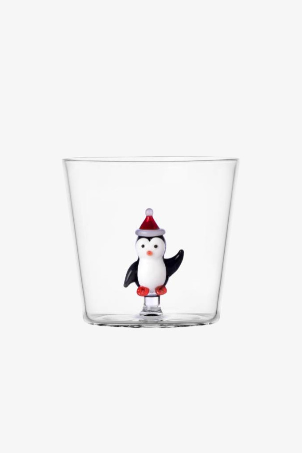 Стакан Penguin with Christmas hat , прозрачный, арт. 935209519 купить в интернет-магазине