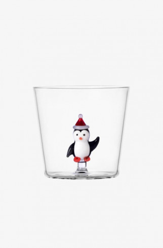 Стакан Penguin with Christmas hat , Прозрачный, арт. 935209519 купить в интернет-магазине