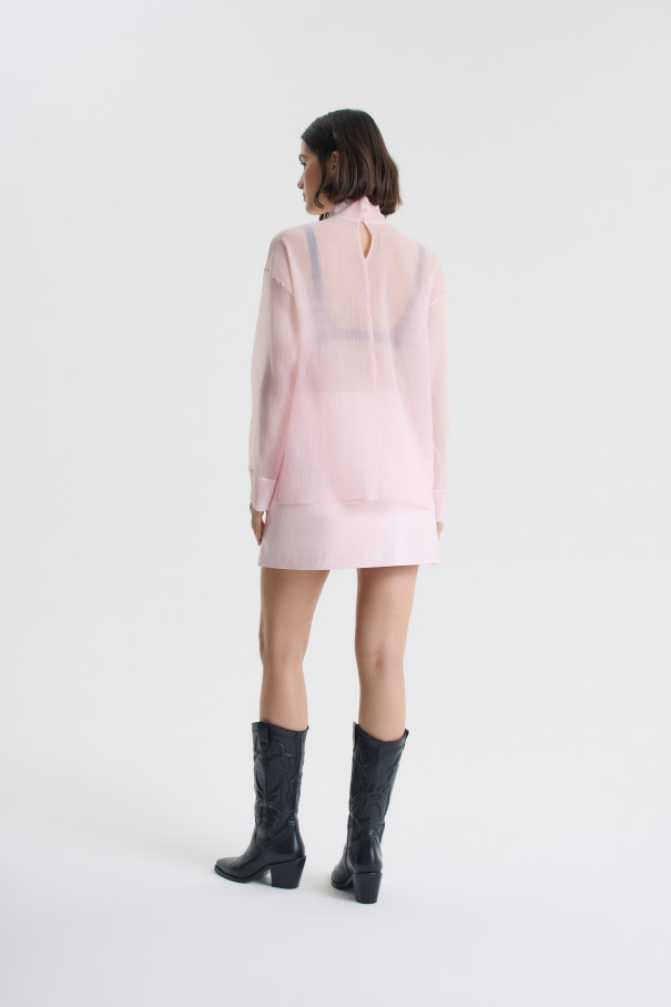 Юбка мини из розовой экокожи , розовый, арт. FRASS1SK00PN купить в интернет-магазине