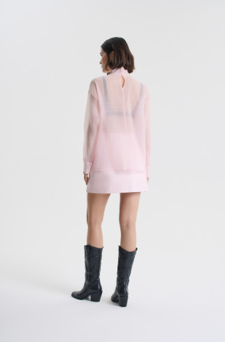 Юбка мини из розовой экокожи , Розовый, арт. FRASS1SK00PN купить в интернет-магазине