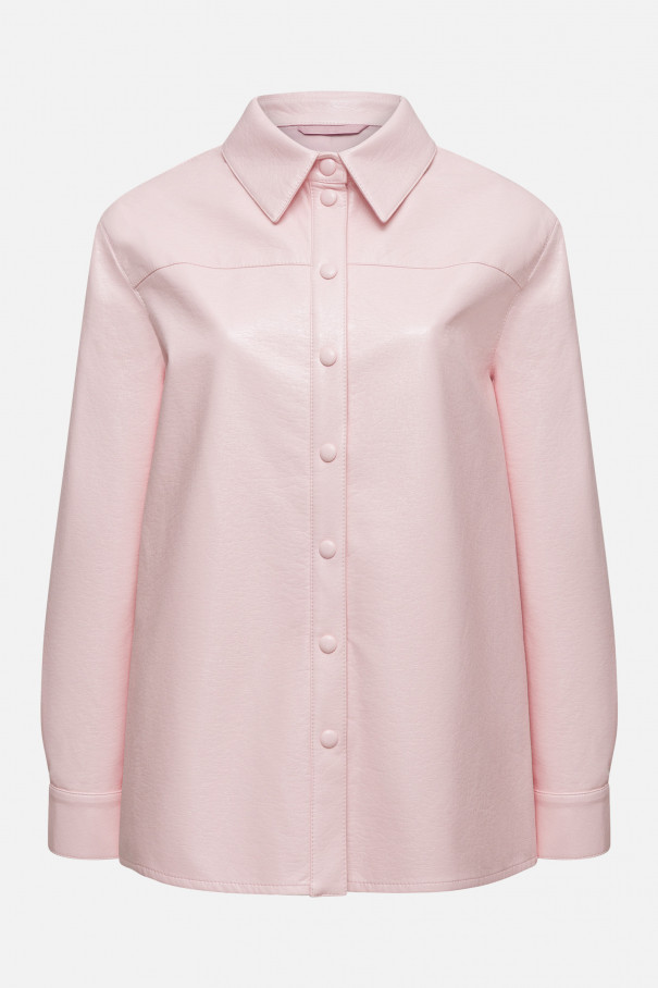 Рубашка из розовой экокожи , розовый, арт. FRASSSH00PN купить в интернет-магазине