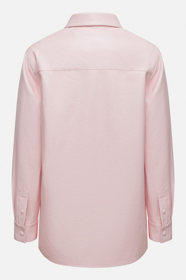Рубашка из розовой экокожи , розовый, арт. FRASSSH00PN купить в интернет-магазине