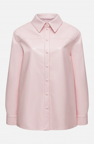 Рубашка из розовой экокожи , Розовый, арт. FRASSSH00PN купить в интернет-магазине