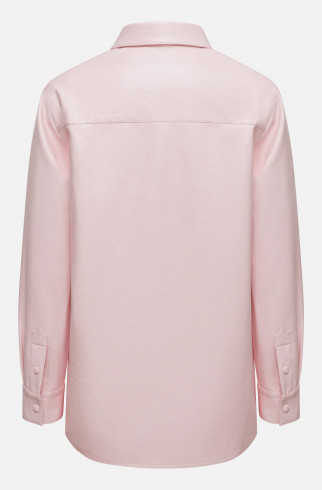 Рубашка из розовой экокожи , Розовый, арт. FRASSSH00PN купить в интернет-магазине