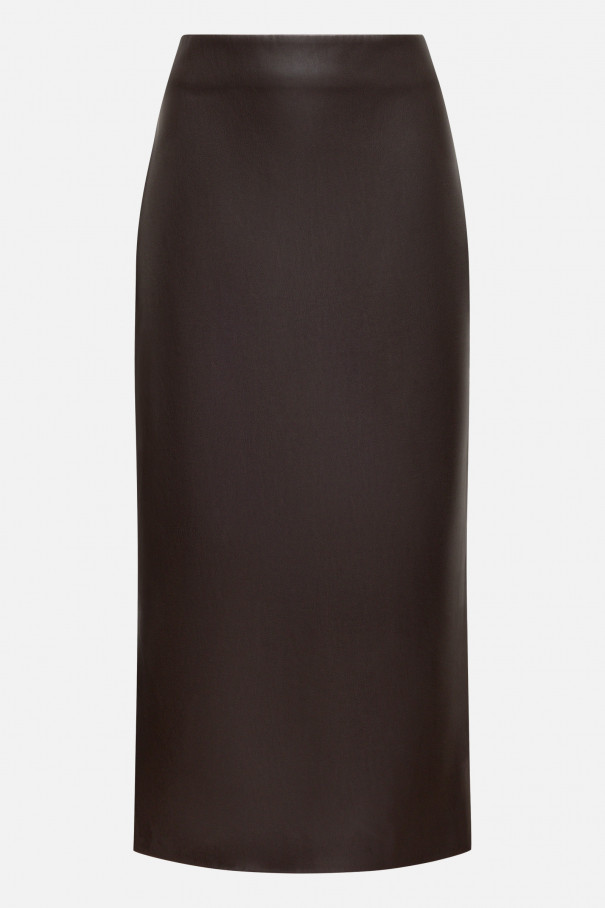 Юбка миди из экокожи , коричневый, арт. FRASSSK01BR купить в интернет-магазине