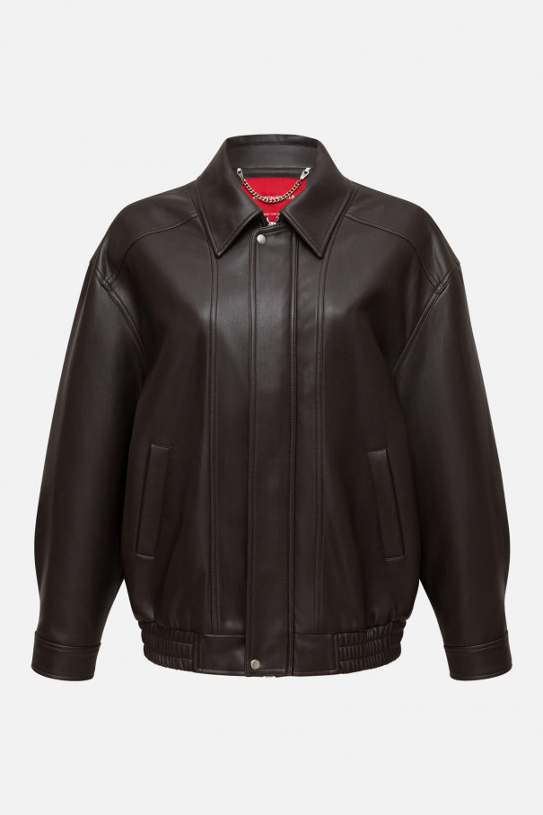 Бомбер оверсайз из экокожи , коричневый, арт. FRASSBM02BR купить в интернет-магазине
