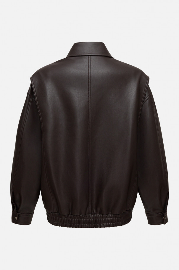 Бомбер оверсайз из экокожи , коричневый, арт. FRASSBM02BR купить в интернет-магазине