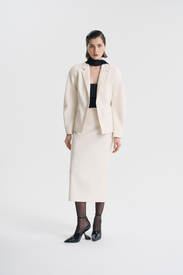 Жакет приталенный , молочный, арт. FRASSJC00ML купить в интернет-магазине