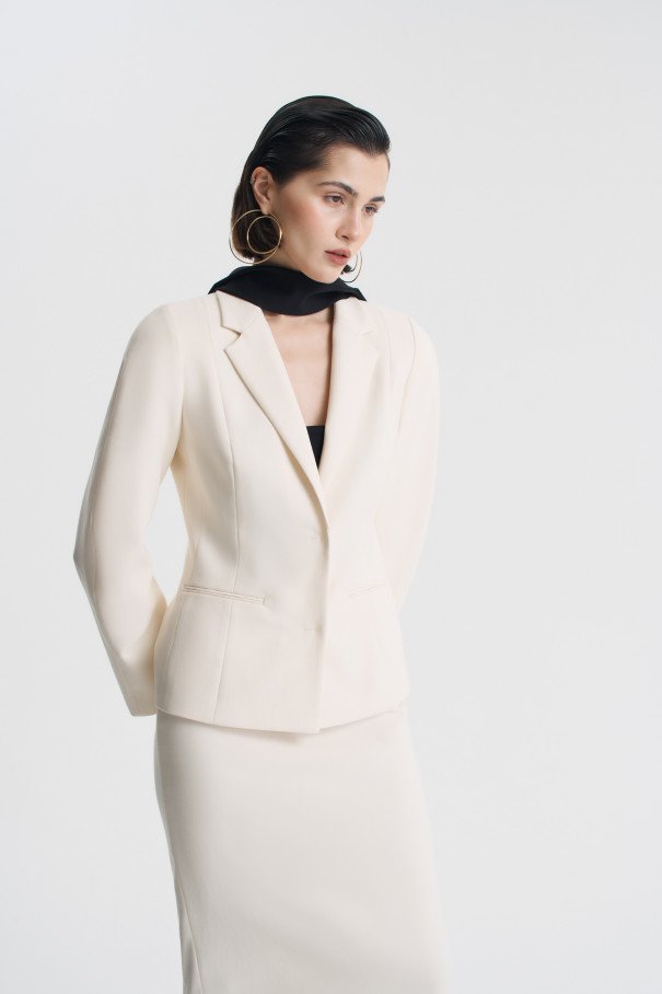 Жакет приталенный , молочный, арт. FRASSJC00ML купить в интернет-магазине