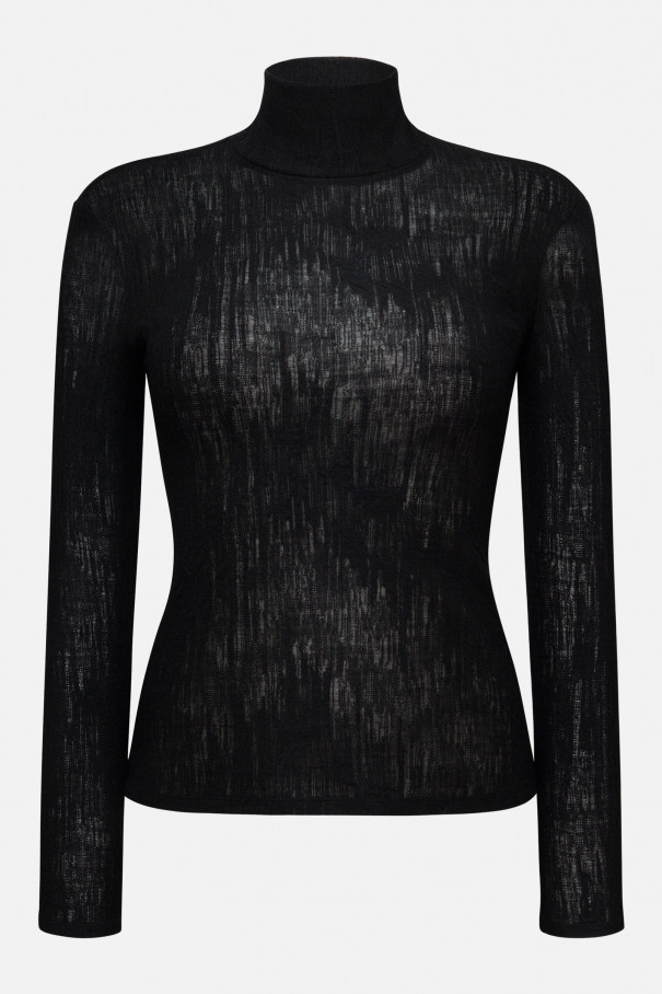 Водолазка из фактурной шерсти , черный, арт. FRASSTN01BL купить в интернет-магазине
