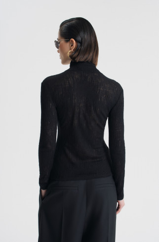 Водолазка из фактурной шерсти , Черный, арт. FRASSTN01BL купить в интернет-магазине