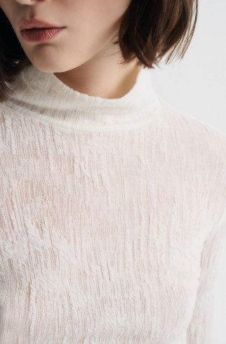 Водолазка из фактурной шерсти , Молочный, арт. FRASSTN01ML купить в интернет-магазине