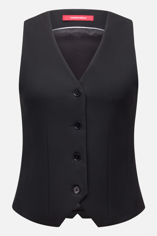 Жилет приталенный , черный, арт. FRASSVS00BL купить в интернет-магазине