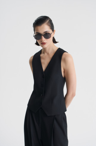 Жилет приталенный , Черный, арт. FRASSVS00BL купить в интернет-магазине