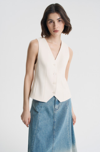 Жилет приталенный , Молочный, арт. FRASSVS00ML купить в интернет-магазине