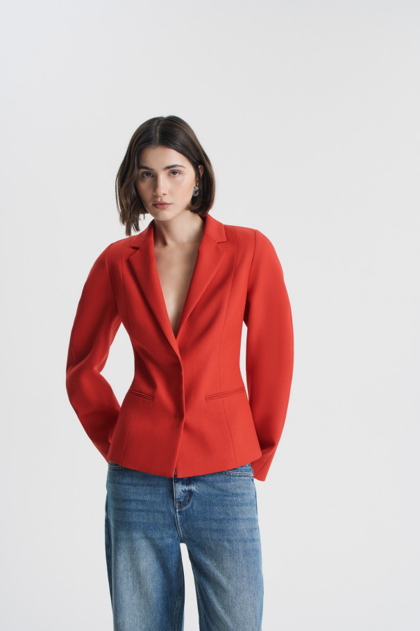 Жакет приталенный , красный, арт. FRASSJC00RD купить в интернет-магазине