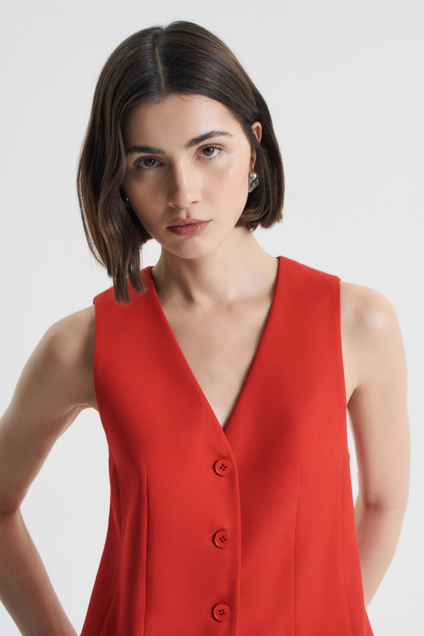 Жилет приталенный , красный, арт. FRASSVS00RD купить в интернет-магазине