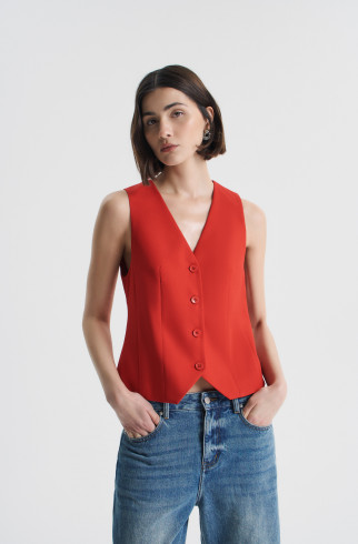Жилет приталенный , Красный, арт. FRASSVS00RD купить в интернет-магазине