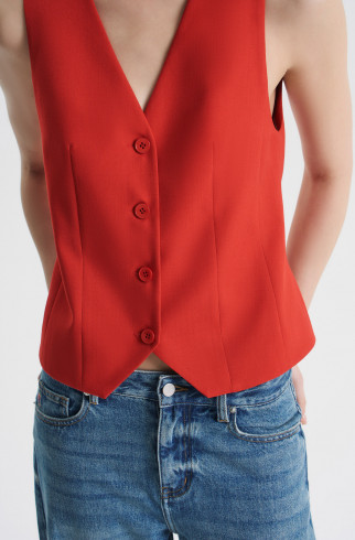 Жилет приталенный , Красный, арт. FRASSVS00RD купить в интернет-магазине