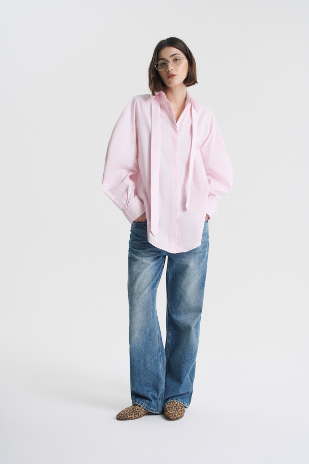 Рубашка оверсайз с галстуком , мультицвет, арт. FRASSSH01MLT купить в интернет-магазине