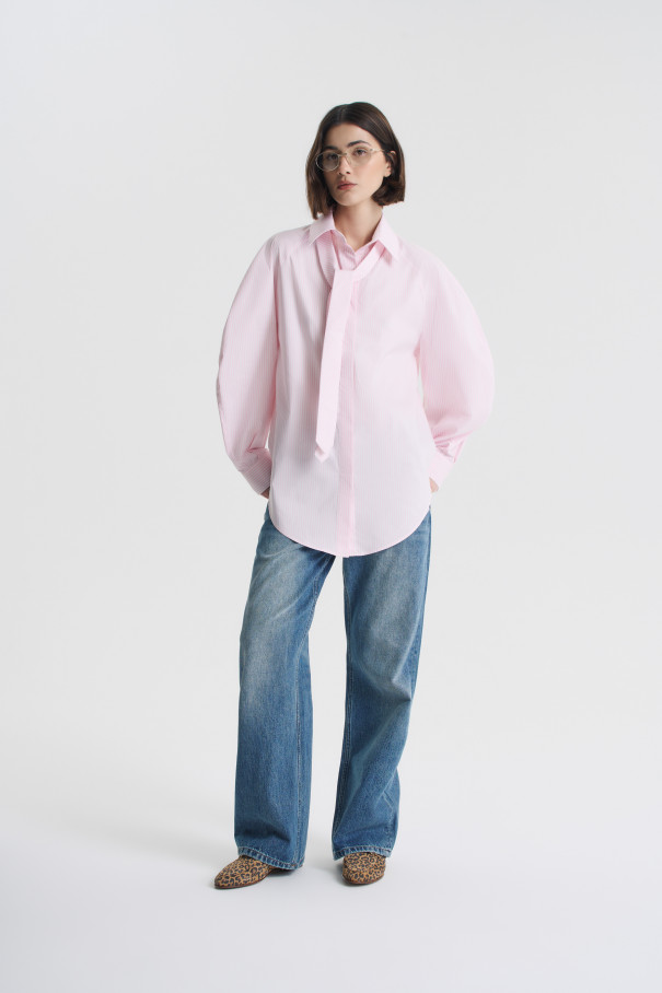 Рубашка оверсайз с галстуком , мультицвет, арт. FRASSSH01MLT купить в интернет-магазине