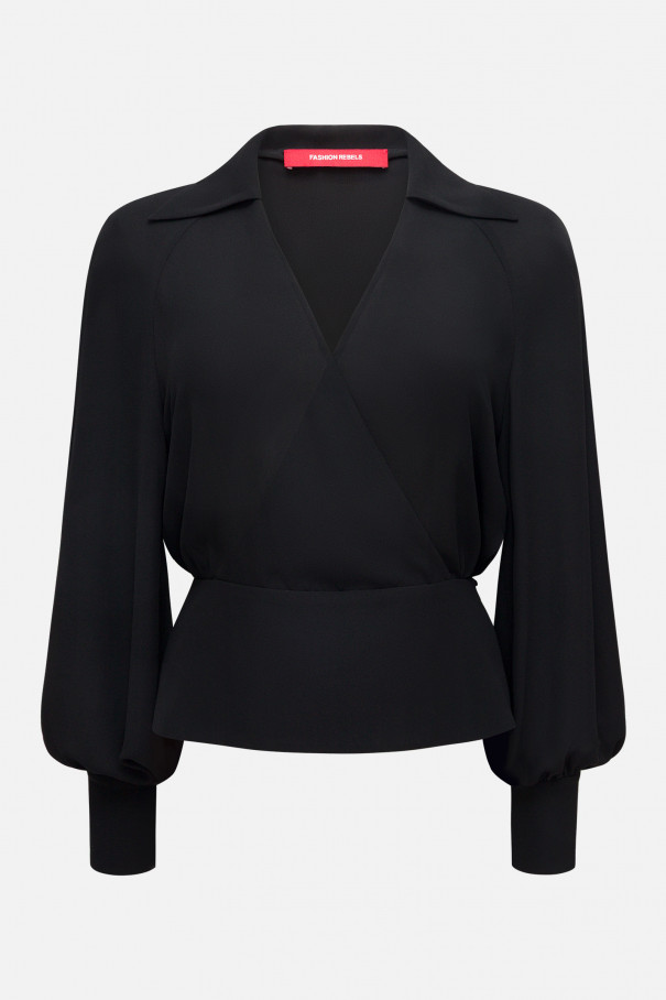 Блуза с баской , черный, арт. FRASSBL04BL купить в интернет-магазине